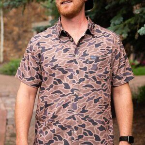 BURLEBO Performance Button Up - Gauge Camo